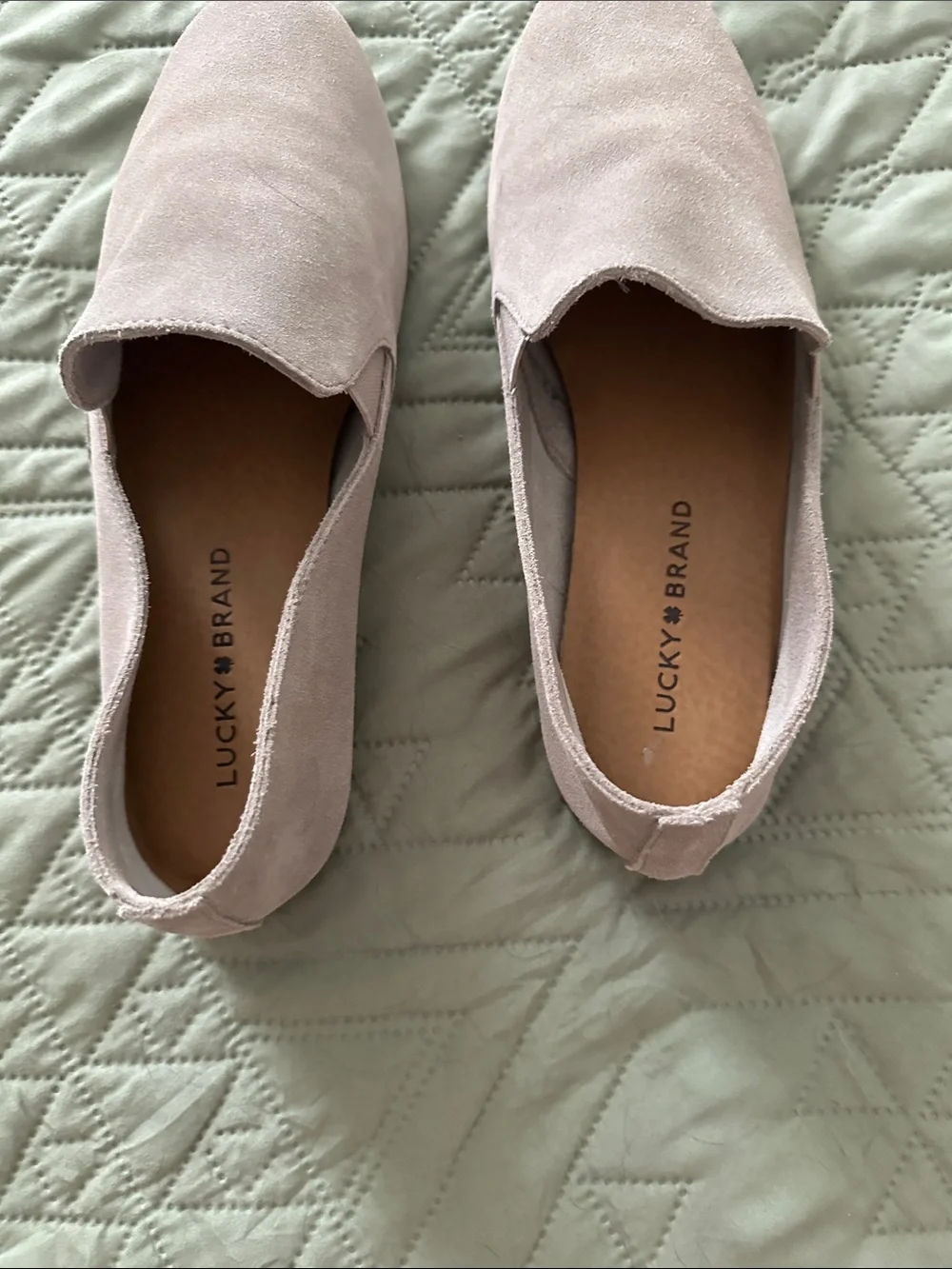 Lucky Brand Pale Pink Suede Slip-On Flats
